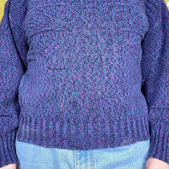 Vintage 80s purple, black & blue speckled Gregor sweater 🌀 - Picture 3 of 6